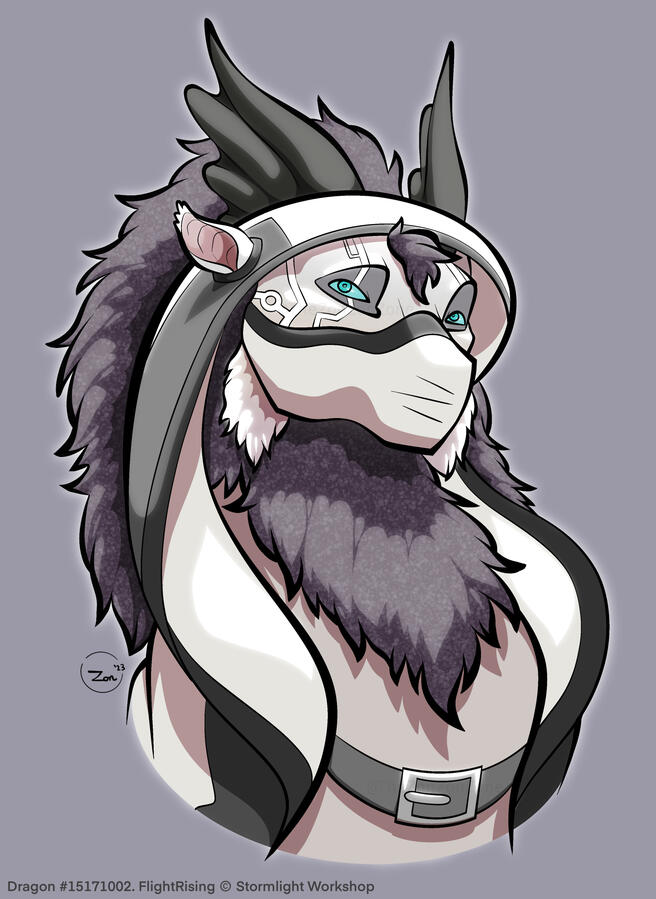 A lined, colored, and shaded image of Yogurt, a tundra dragon from Flight Rising.