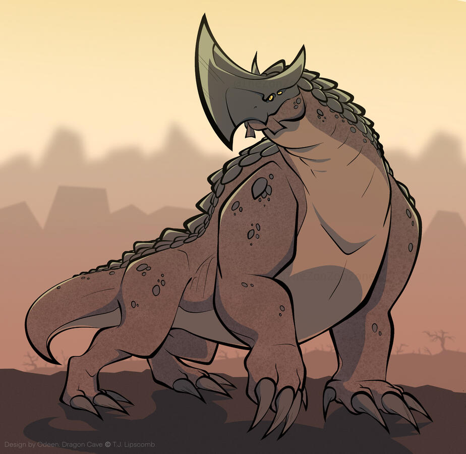 Fully colored and shaded fell dragon from the game dragon cave