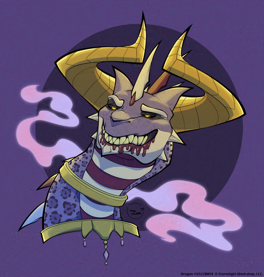 Fully colored and shaded dragon from flight rising, named Plum.